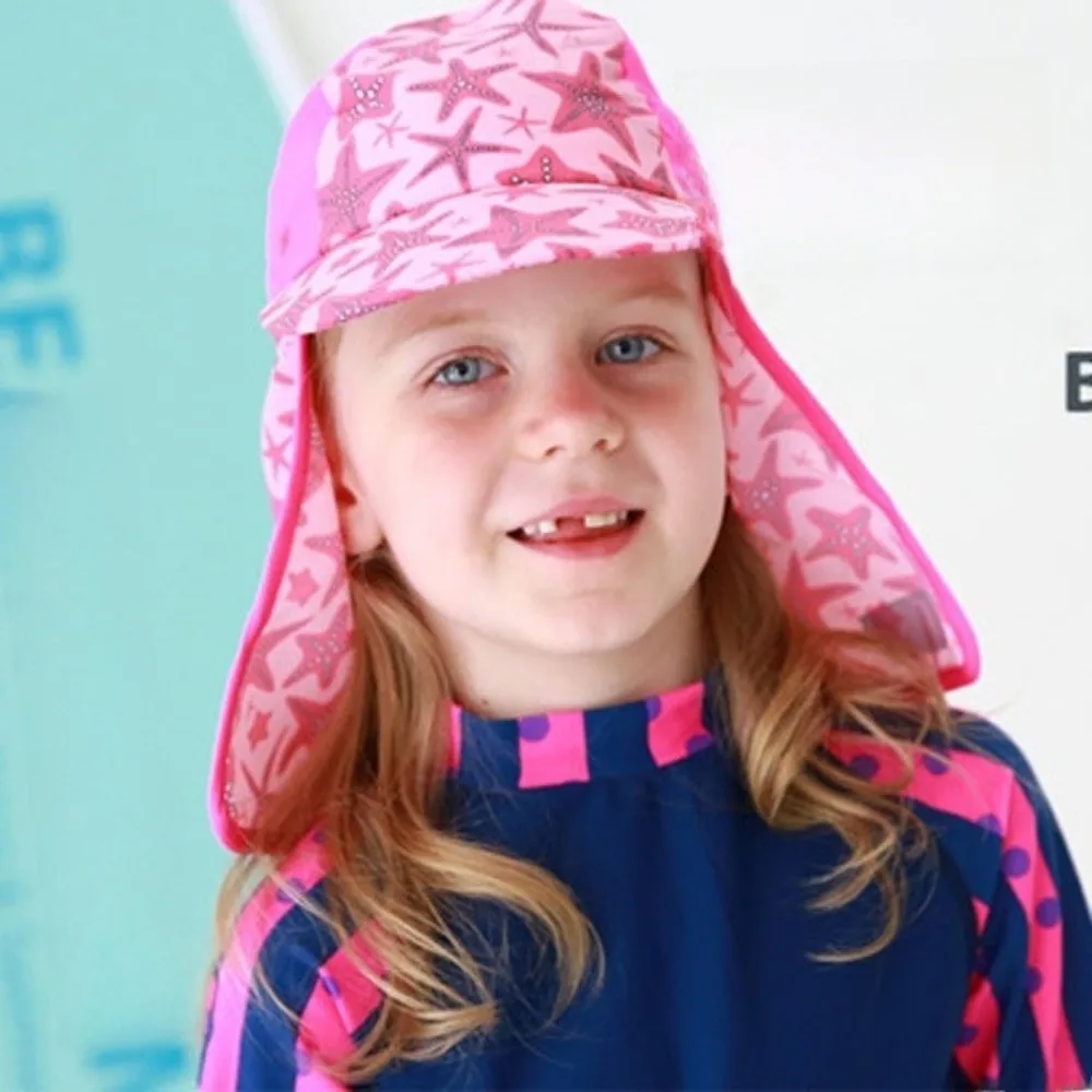 

Windproof Starfish Kids Beach Hat Flower Adjustable Children Bucket Hat Breathable UV Protection Kids Sun Hat Summer