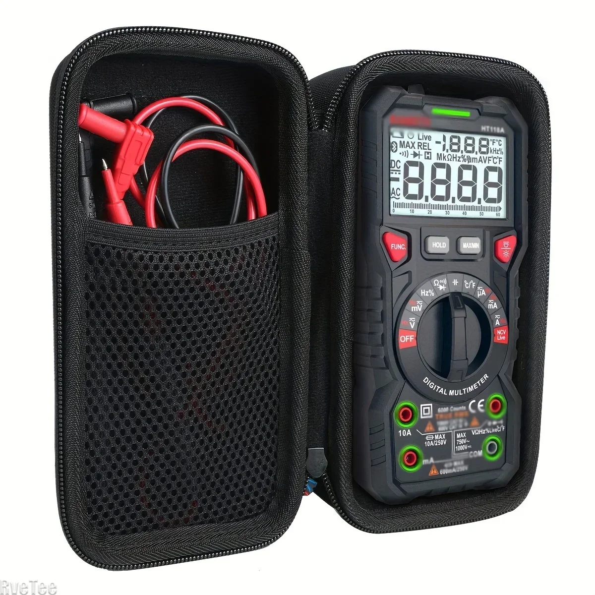 KAIWEETS Hard Travel Storage Case Suitable for Digital Multimeter TRMS 6000 Counting Voltmeter Auto Range (only Bag)