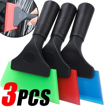 車のガラスワイプスクレーパーカーフィルムインストールツール自動窓クリーニングプラスチックハンドルソフトスクレーパー車家庭用クリーニングツール