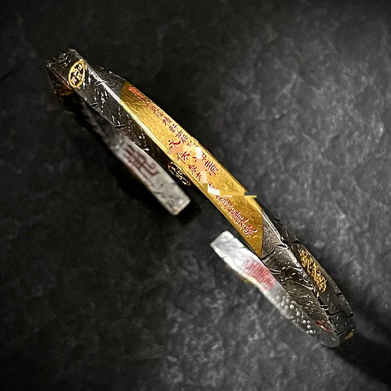 

Taoist Mountain Ghost Spending Money Bracelet Men's Tai Chi Gossip Handmade Chinese Tide Mobius Ring Silver Plated Lucky Bangle
