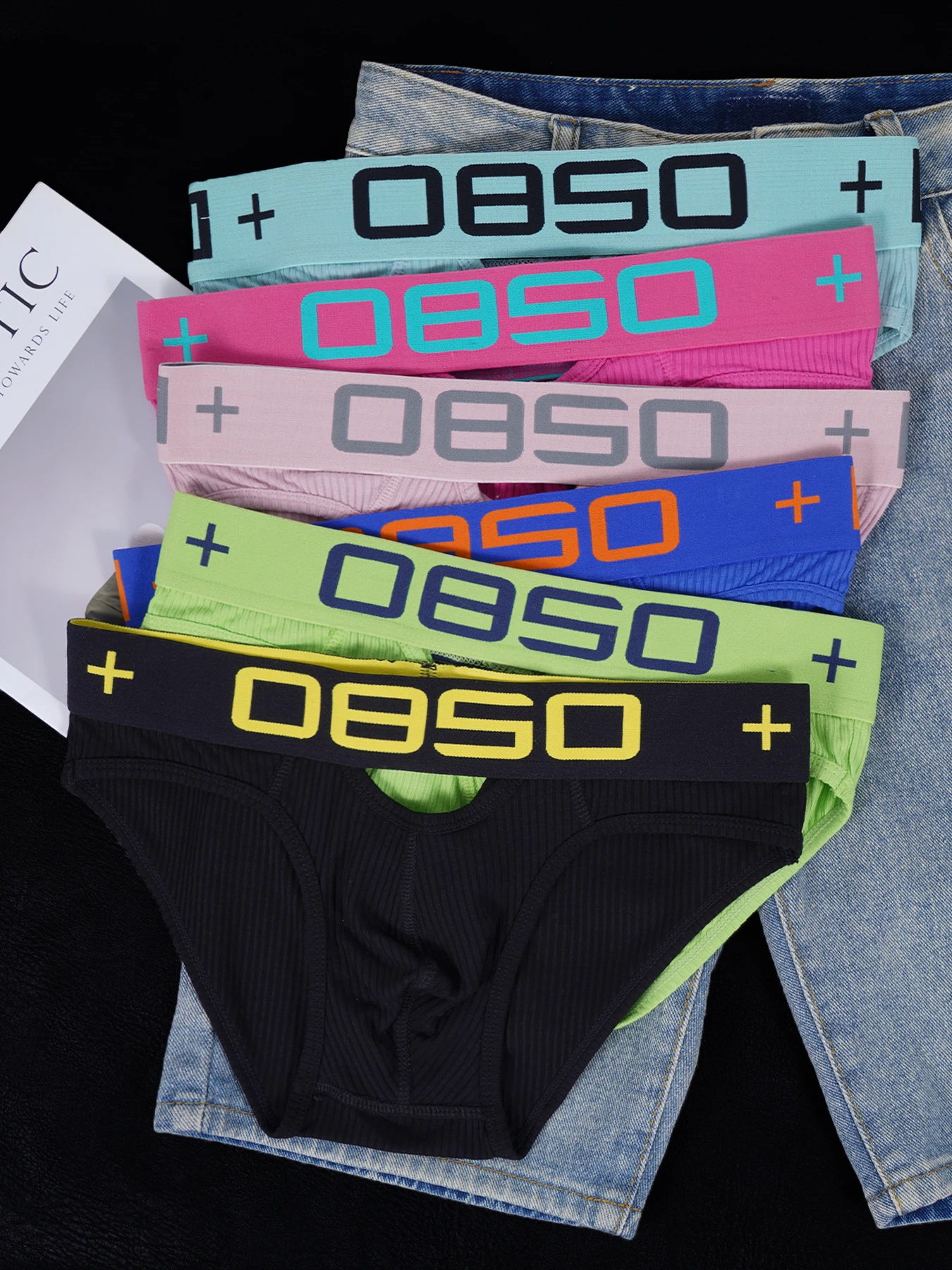 

Мужские хлопковые трусы в рубчик, 3 шт., дышащие, с низкой посадкой, удобные, для повседневной носки