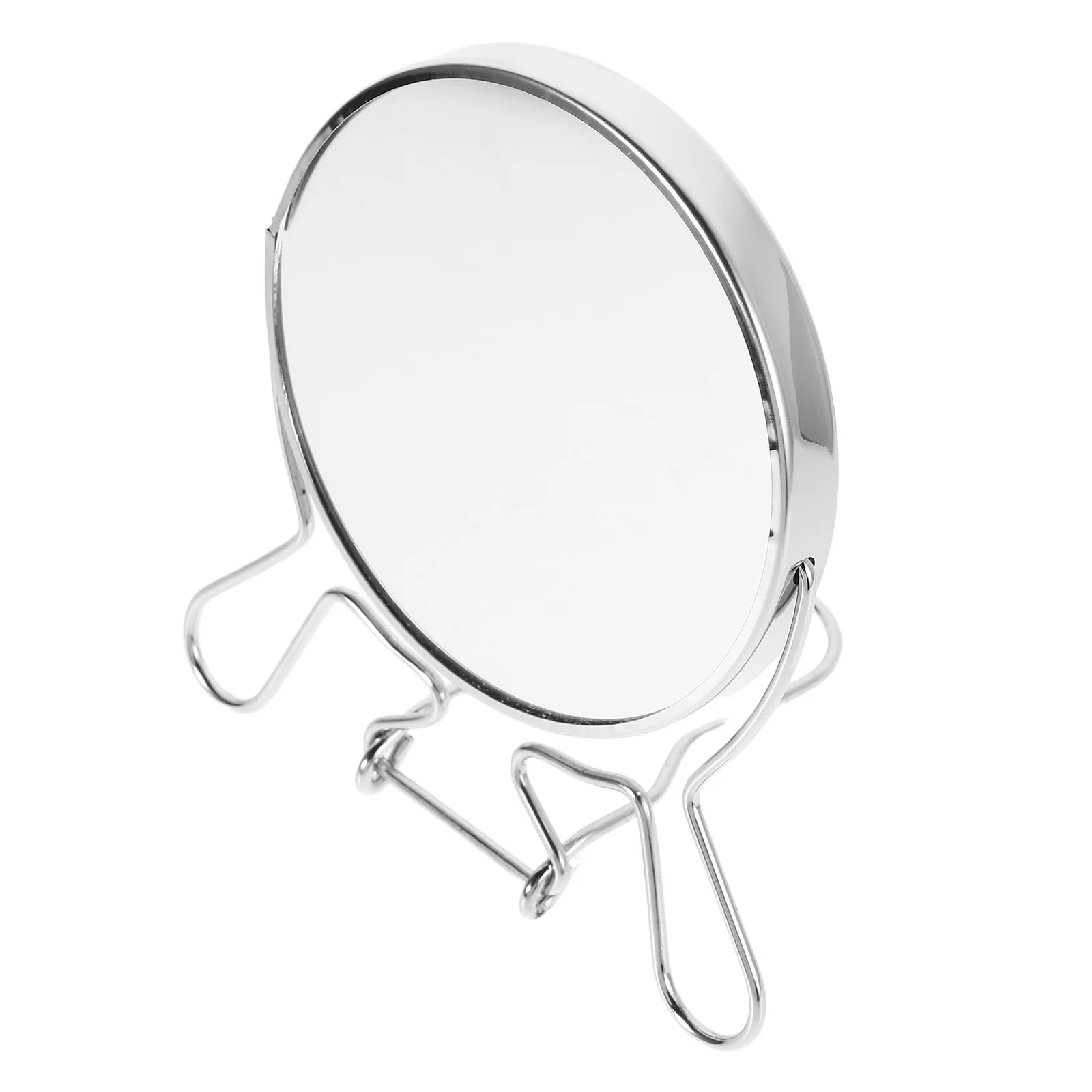 듀얼 사이드 회전식 메이크업 거울 360도 조절 가능한 각도 명확한 반사 철 프레임 가정 여행용 컴팩트 휴대용