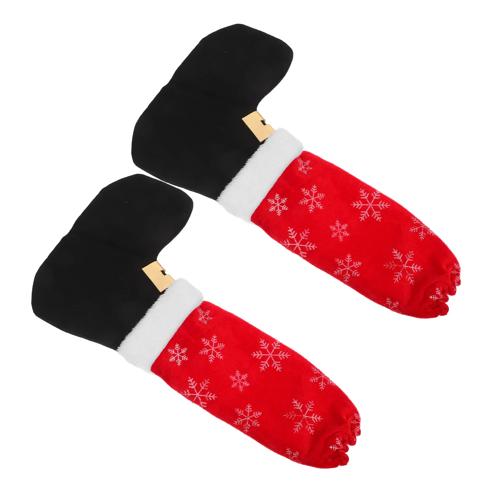 

2Pcs Christmas Chair Leg Covers Xmas Furniture Feet Socks Durable Non-Woven Fabric Santa Claus Table Socks Dining Kitchen