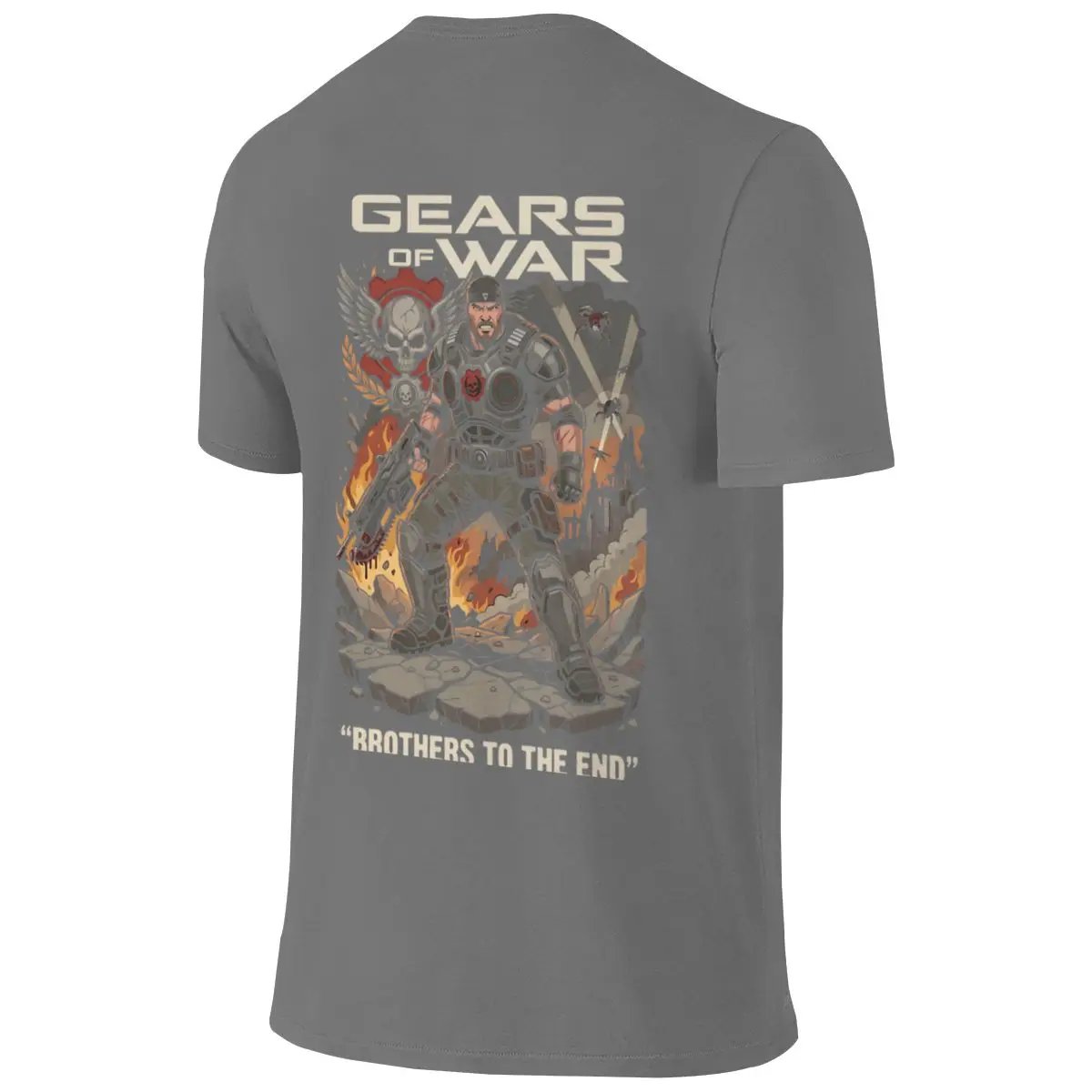 Marcus Fenix Lancer Outdoor Reversible T-shirt Retro Street Morandi Colors T-shirt