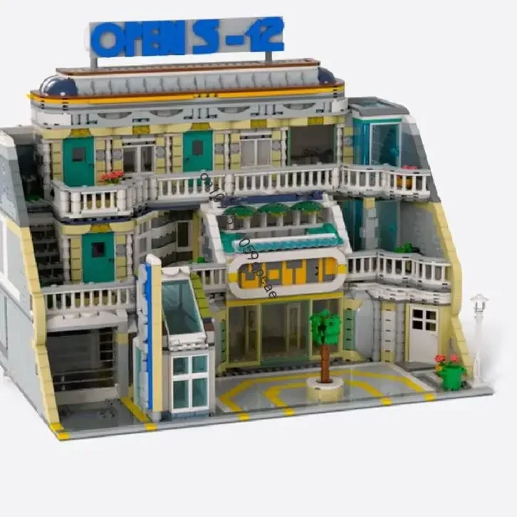 

Новый 3381 шт., горячая распродажа, вид на улицу, Moc, модульная модель мотеля, головоломка на заказ, креативные идеи «сделай сам», детские игрушки, подарок на день рождения для Христа