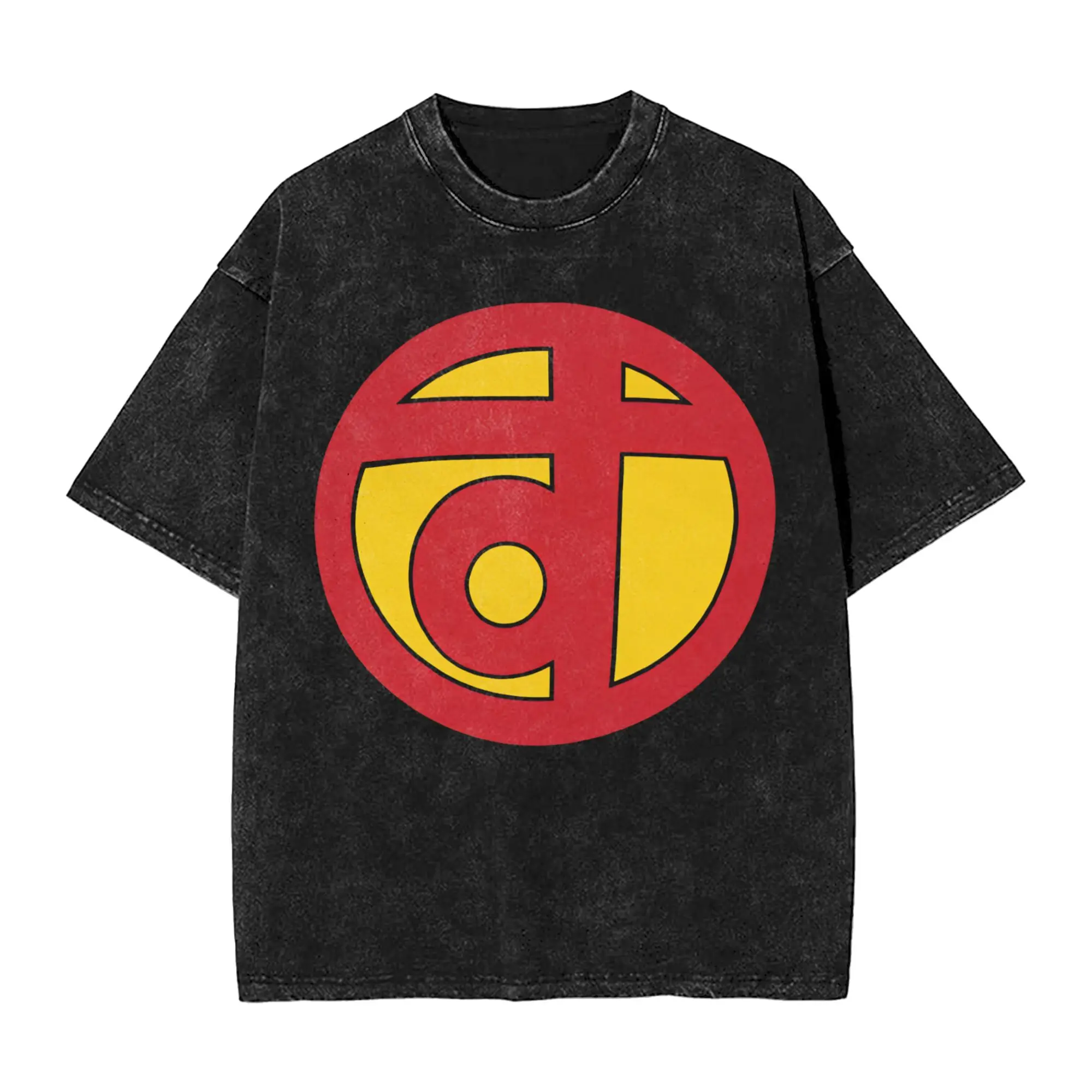 Arale Washed T-Shirt Men  Y2K Retro Cotton T-Shirts Beach O-Neck Popular Tee Shirt Pattern Oversized Tops