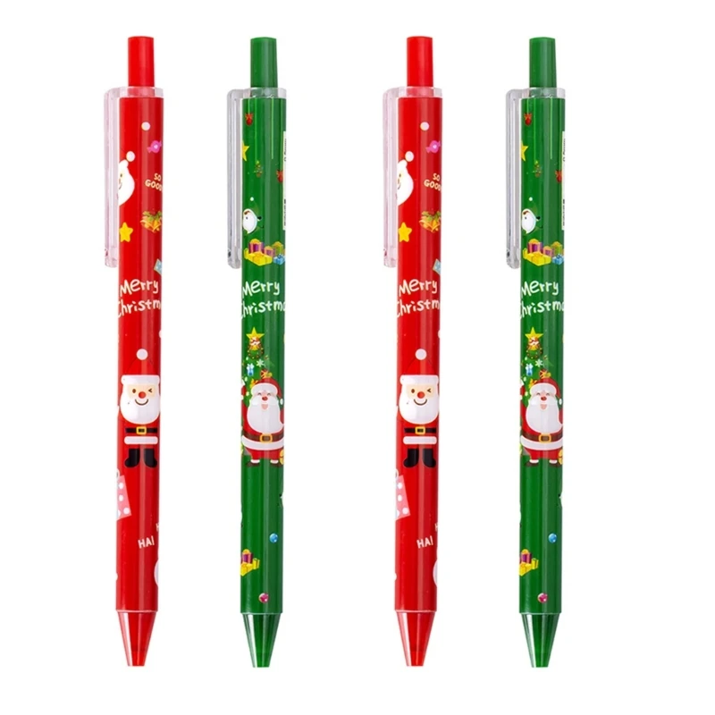 4 pezzi penna gel retrattile per cartoni animati Natale, forniture per scrivere Natale per donne, studentesse, ragazze,