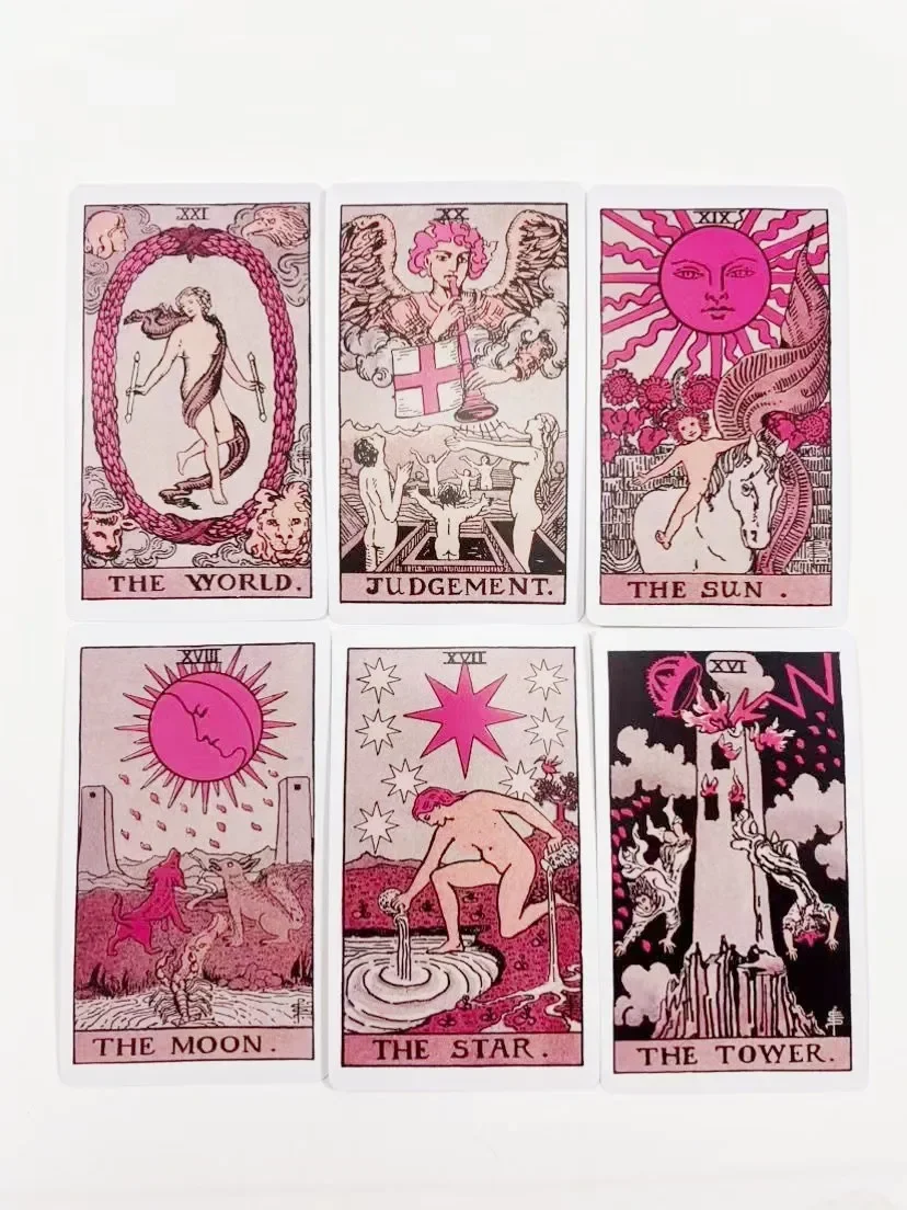 1Pcs HOT pink tarot for beginners tarot card 78 deck board games Classic oracle deck party table games for women girls gifts