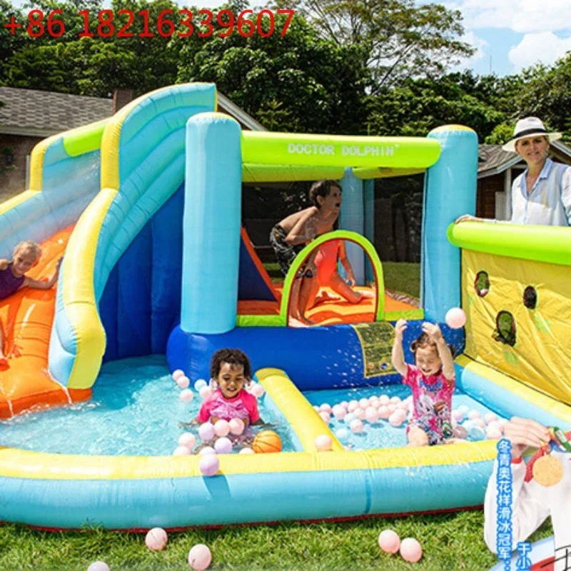 Children's Amusement Park Indoor and Outdoor Slide Park Trampoline Trampoline with Safety Net