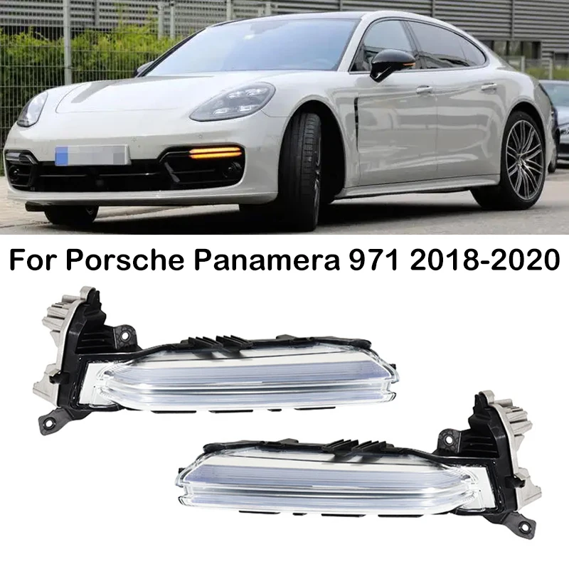 

For Porsche Panamera 971 2018 2019 2020 LED Car Front Bumper Daytime Running Light DRL Front Fog Laight 971953041D 971953042D