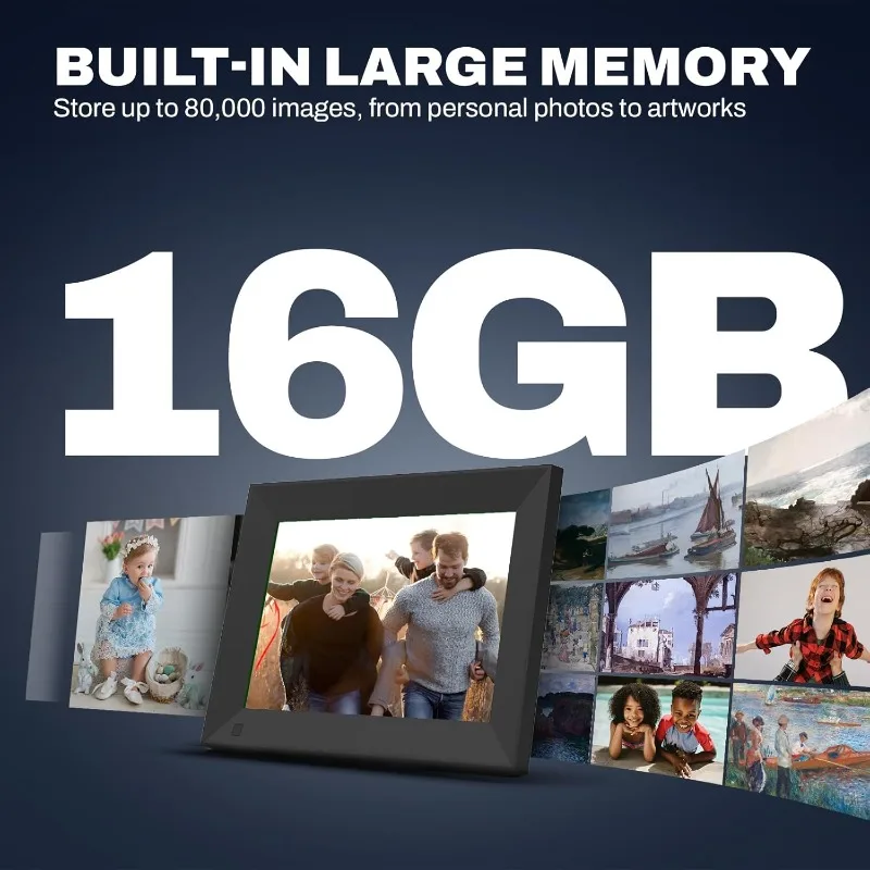 إطار صور رقمي ذكي واي فاي مقاس 8 بوصات مع شاشة لمس 1280 × 800 عالية الدقة IPS، إطار رقمي إطار واي فاي 16 جيجابايت، حائط #4