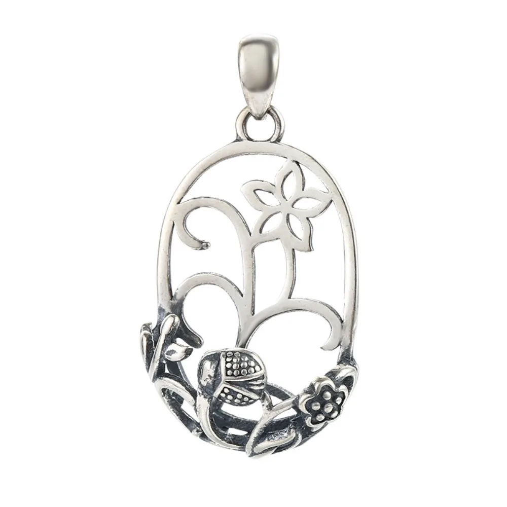 

Pendant Base for 15x21mm Oval Cabochons Solid Sterling Silver Pendant Blank Antique Style 925 Silver Pendant Setting