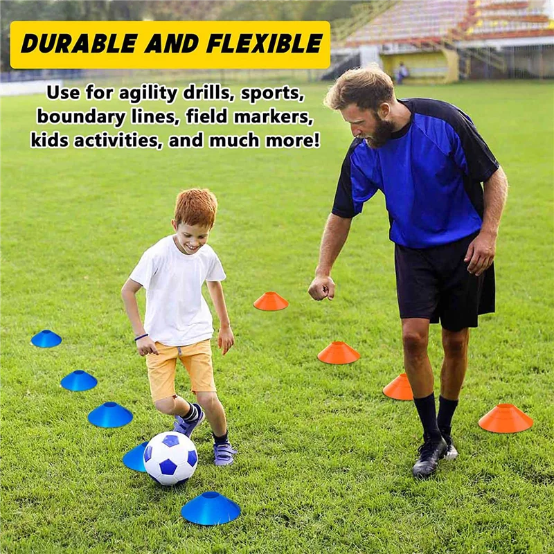 NALFI-50개 축구 콘, 어린이용, 스트랩 휴대 가방이 포함된 필드 마커, 축구 농구 스케이팅용