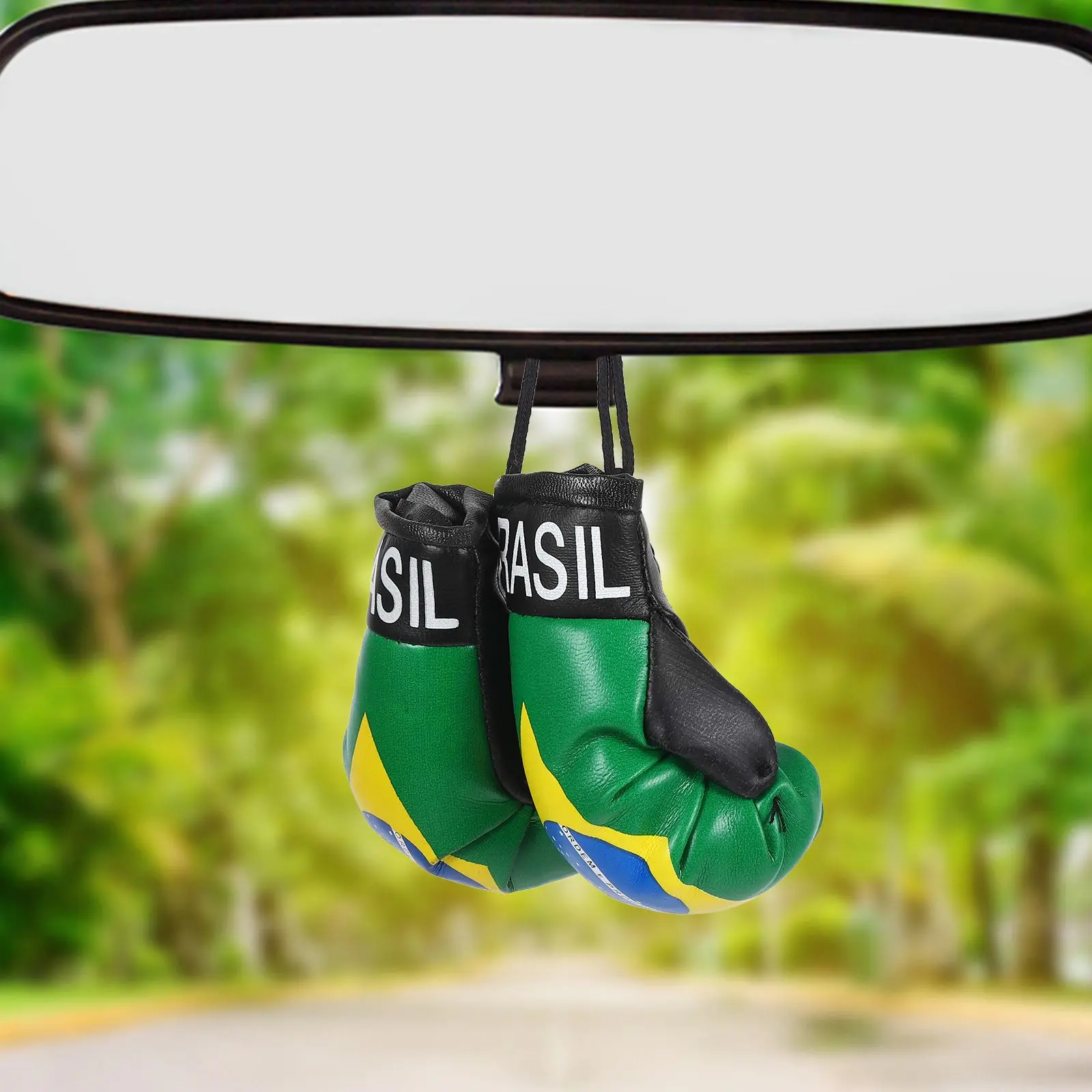 Brazilian Flag Keychain Mini Boxing Gloves Decor 1 Pair Hanging Car Decorations Punching Glove Party Favor Gifts