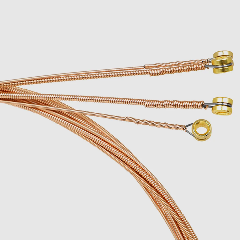 

6Pcs Acoustic Guitar Strings Folk Metal Replacement Pack Strong Not Break Gentle Resonance DIY Guitar String Parts
