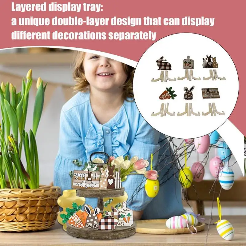Easter Spring Tiered Tray Decor Holiday Table Centerpieces Set Of 12 Spring Wooden Table Signs Easter Carrot Farmhouse Sign