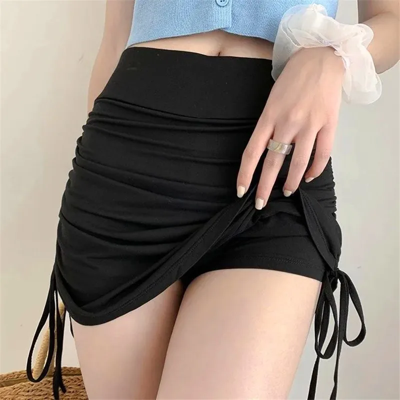 Latin Dance Skirt Dance Practice Dress Professional Dance Half Body Hip Skirt High Waist Drawstring A-line Dance Practice Skirt