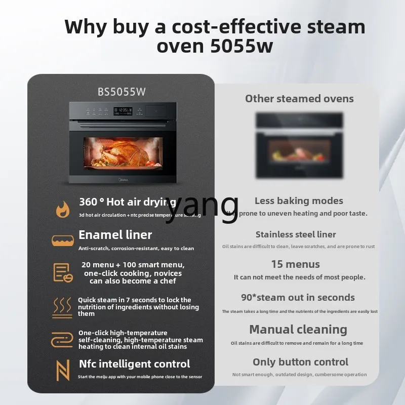 فرن تبخير وخبز الكل في واحد من LMM، فرن تبخير منزلي ثلاثة في واحد