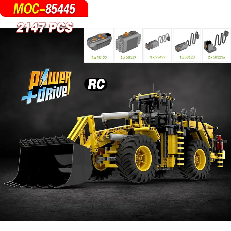 MOC-85445Classic Controle Remoto Carregadeira de Rodas Bloco de Construção Modelo 2147PCS Engenharia Mecânica Sistema Geral Brinquedo de Construção