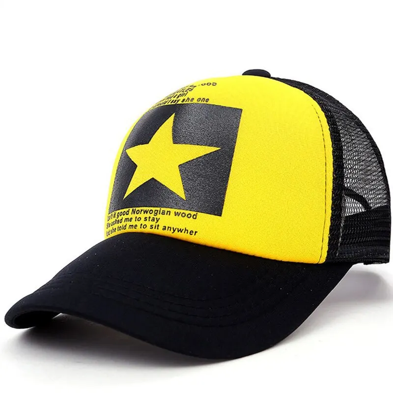 Tennis Baseball Cap Summer New Five-Pointed Star Pattern Men and Women Truck Cap Hip Hop Hat