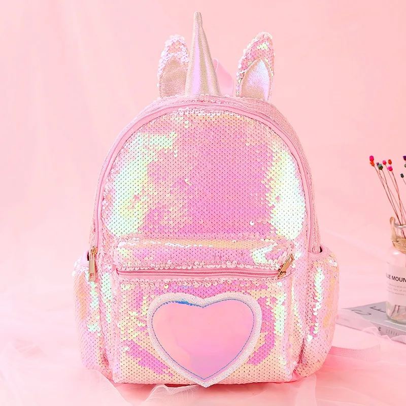 New Backpack for Children Girls Unicorn Sequin Backpack Cartoon Cute Backpack Girl Fashionable Waist Bag Mochila Infantil Menina