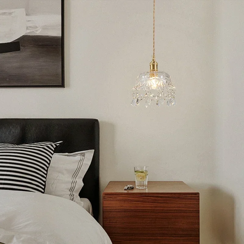 LED Modern glass Pendant lamp living room Fixtures Glass European Retro  Lighting Vintage Single head Lamp 110-220V