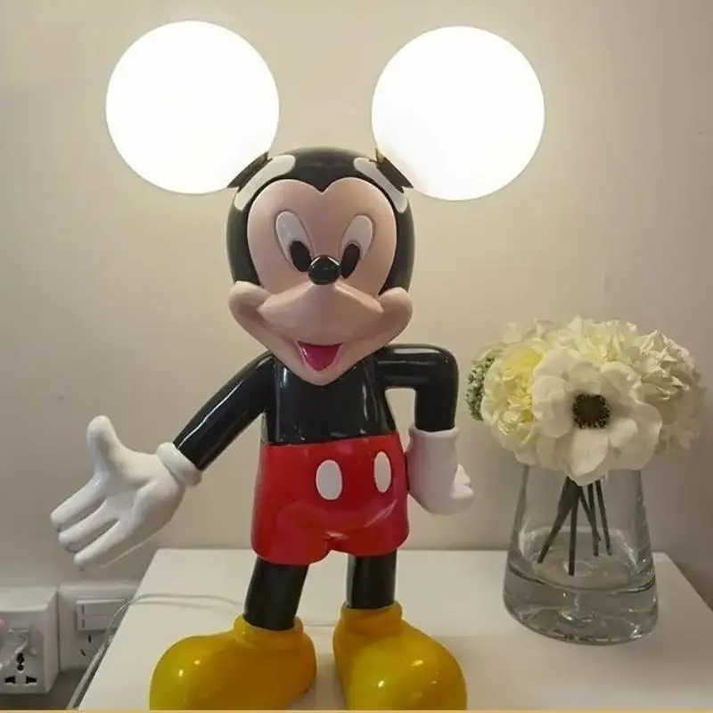 Disney Anime Figure Mickey Mouse Model Room Bedside Lamp Cute Decoration Children Simple Eye Protection Table Lamp Birthday Gift