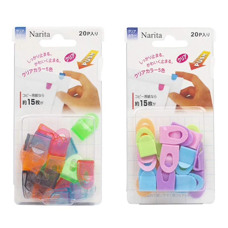 10/20PCS Mini Color Paper Clips Set Candy Transparent Metal Bookmarks File Index Page Holder Clamp Office School