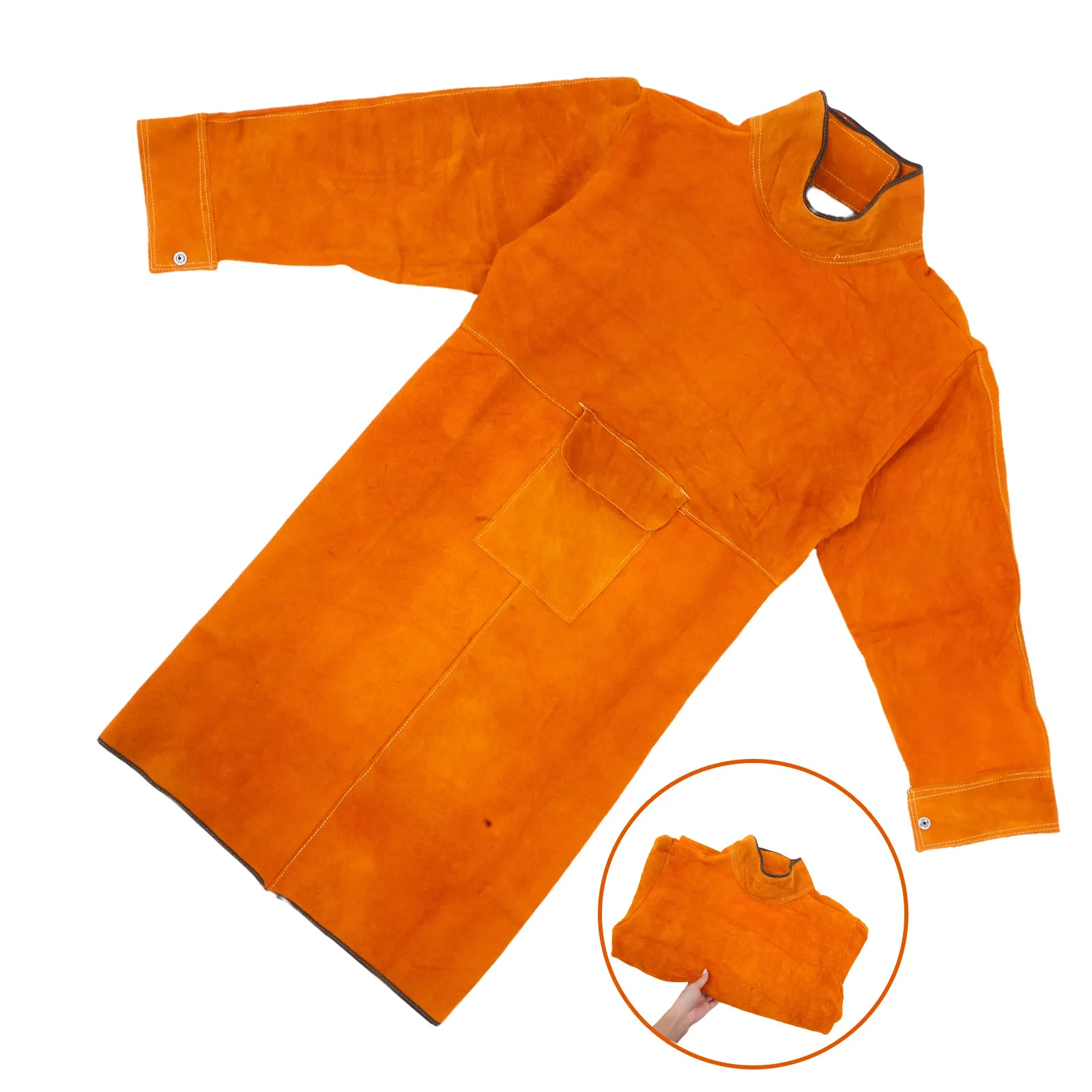 

Welding Protective Apron Heavy Duty Cowhide Heat Resistant Fireproof Spatter Proof Adjustable Nylon Strap Quick Release Buckle