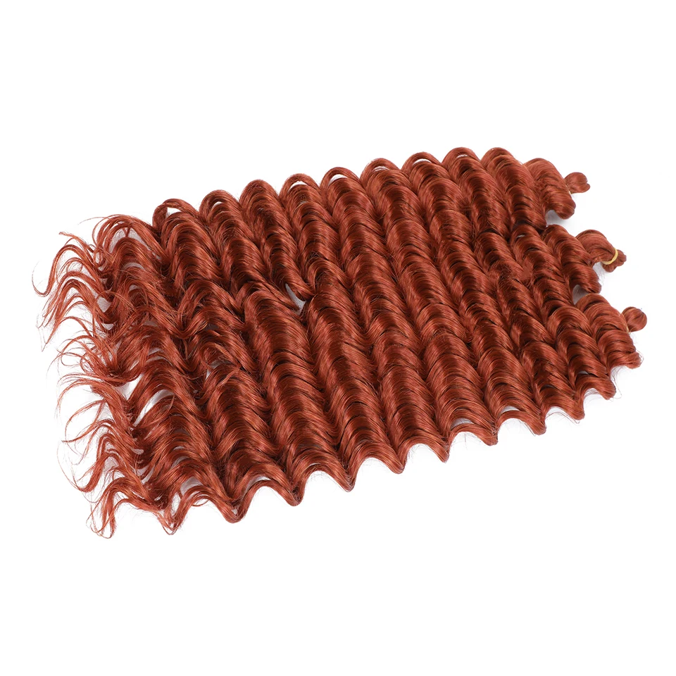 Tiefe Welle Twist Flechten Haarverlängerungen für Frauen Hochwertige synthetische Häkelzöpfe Haar 24 Zoll Ombre Bug Braun Afro Locken – Detail 4