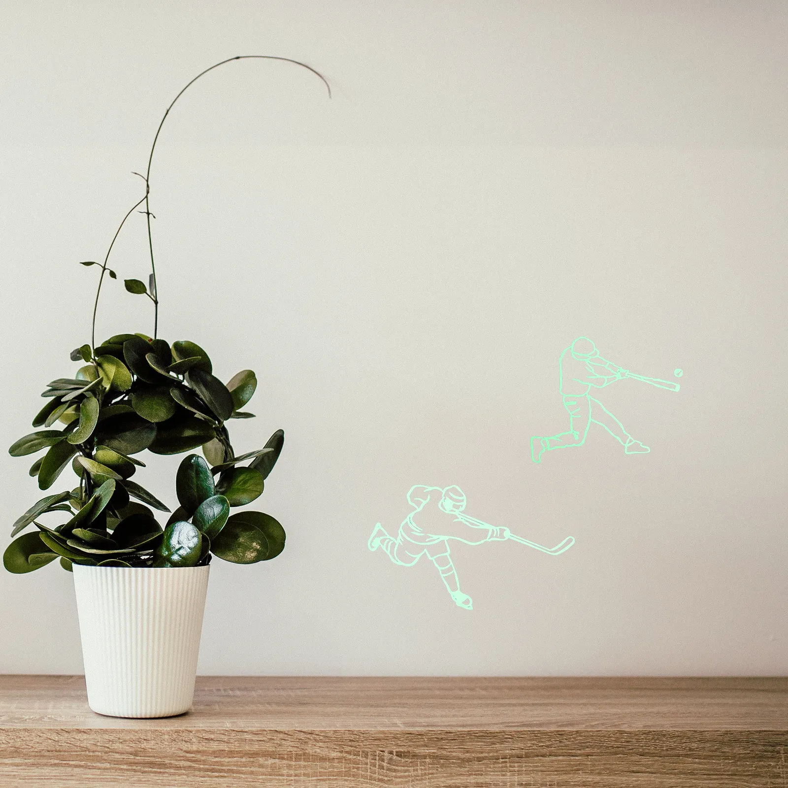 1Set Luminous Sports Theme Wall Stickers Easy Remove DIY Decorative Glow Night Light Wall Decals for Kids Room Decoration