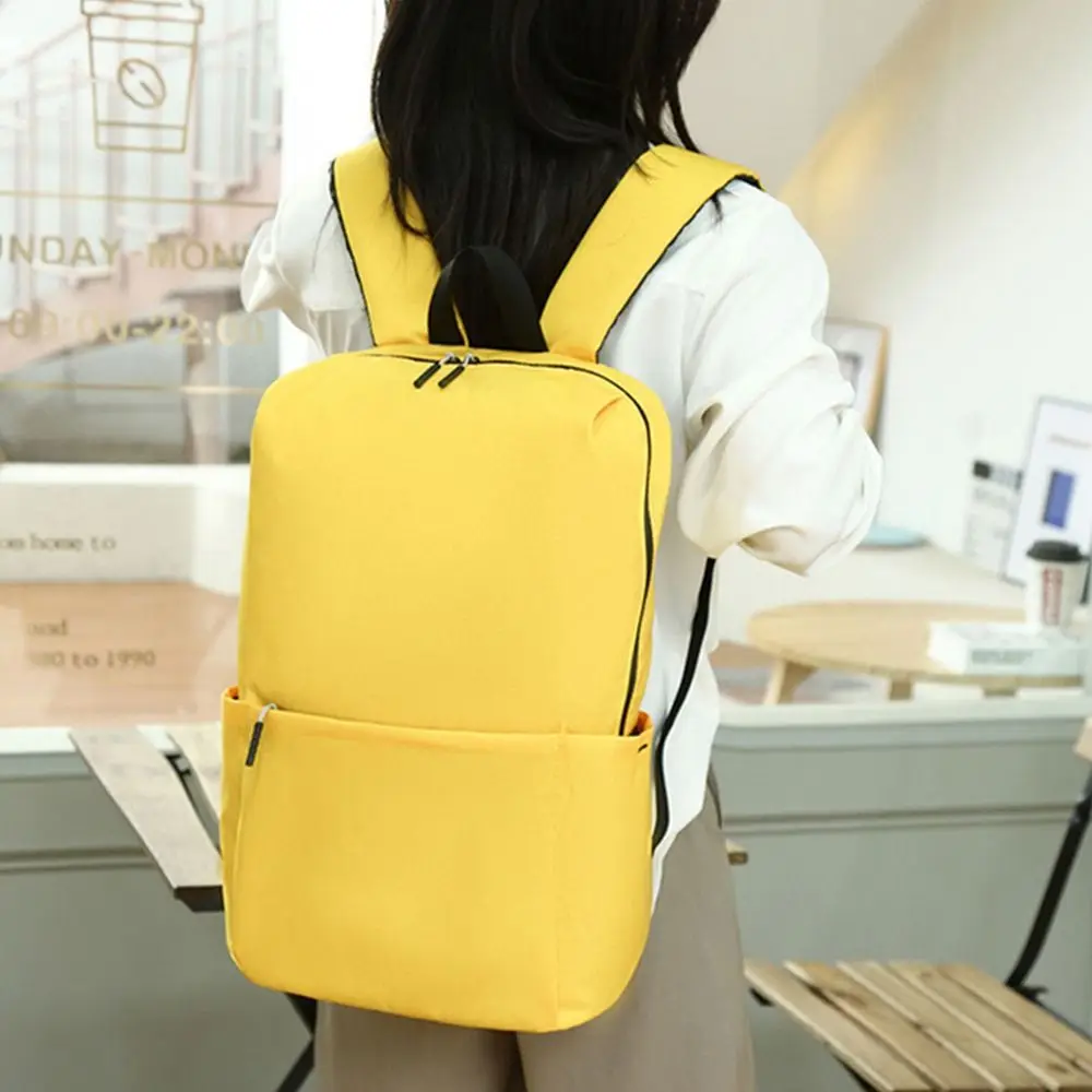 Bolso de negocios de lona con múltiples bolsillos para hombre y mujer, mochila escolar de Color sólido para estudiantes, bolsos de hombro para niñas, mochilas para portátiles