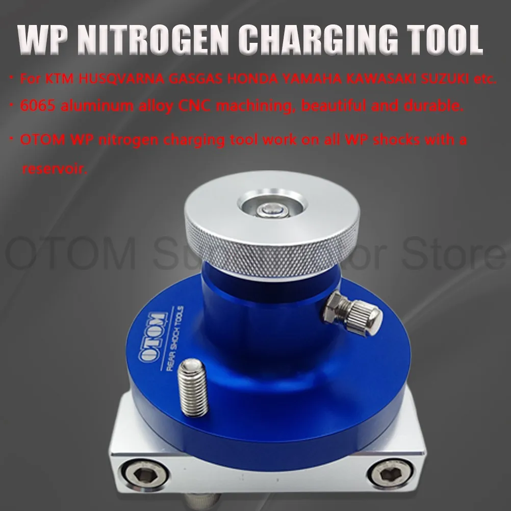 

Инструмент для заправки азотом подвески мотоциклов OTOM для всех амортизаторов WP с резервуаром, подходит для мотоциклов KTM, HUSQVARNA, GASGAS, питбайков и кроссовых мотоциклов.