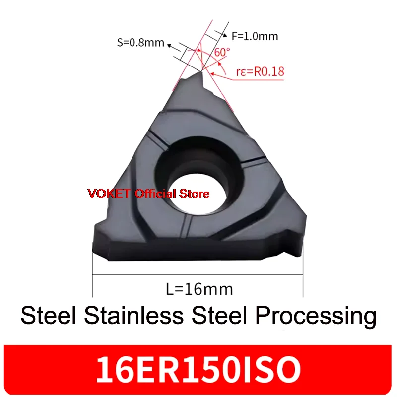 

VOKET 10 шт. вставка для внешней резьбы 16ER 22ER CNC токарный станок из нержавеющей стали стальной бит отвертка зернистый инструмент для сбора резьбы