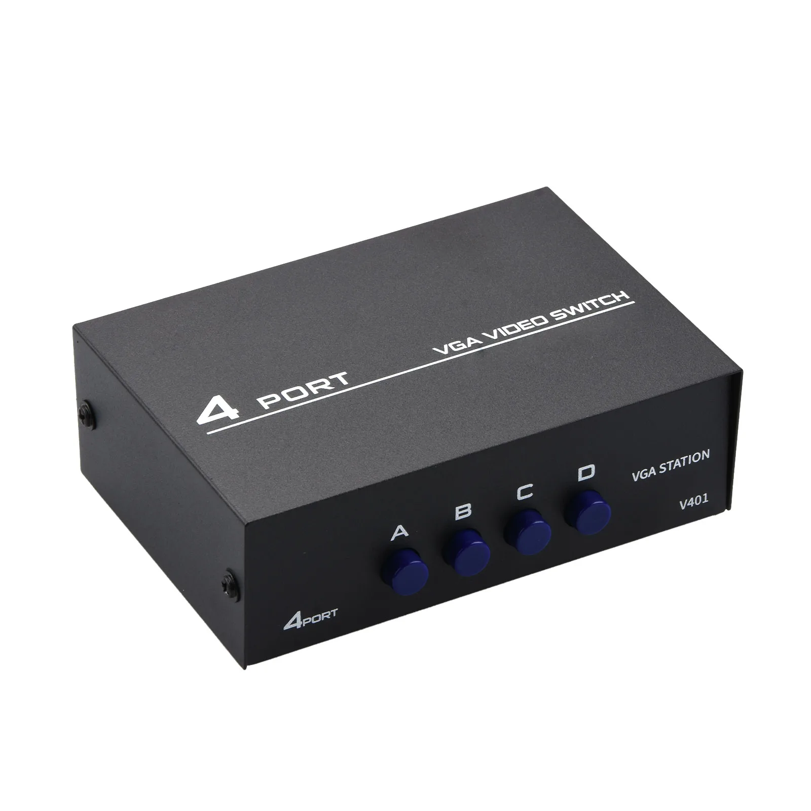 VGA Switch 4 Port VGA Video HD Signal Amplifier Booster 4x1 Splitter 1920*1440 For 4 Computers Share 1 Monitor / Projector
