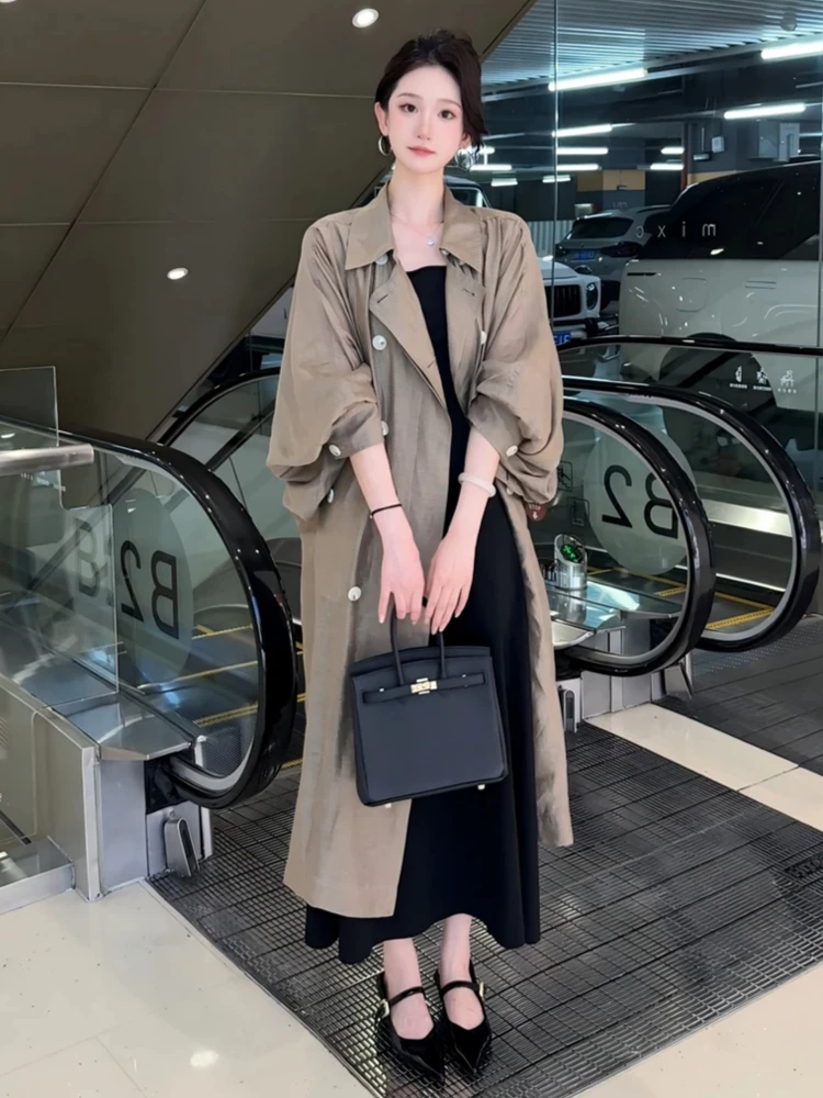 

Women'S Trench Coat Couple Sweatshirt Leisure Formal Evening Autumn Winter Simple Japanese Traditional Upper Apparel European