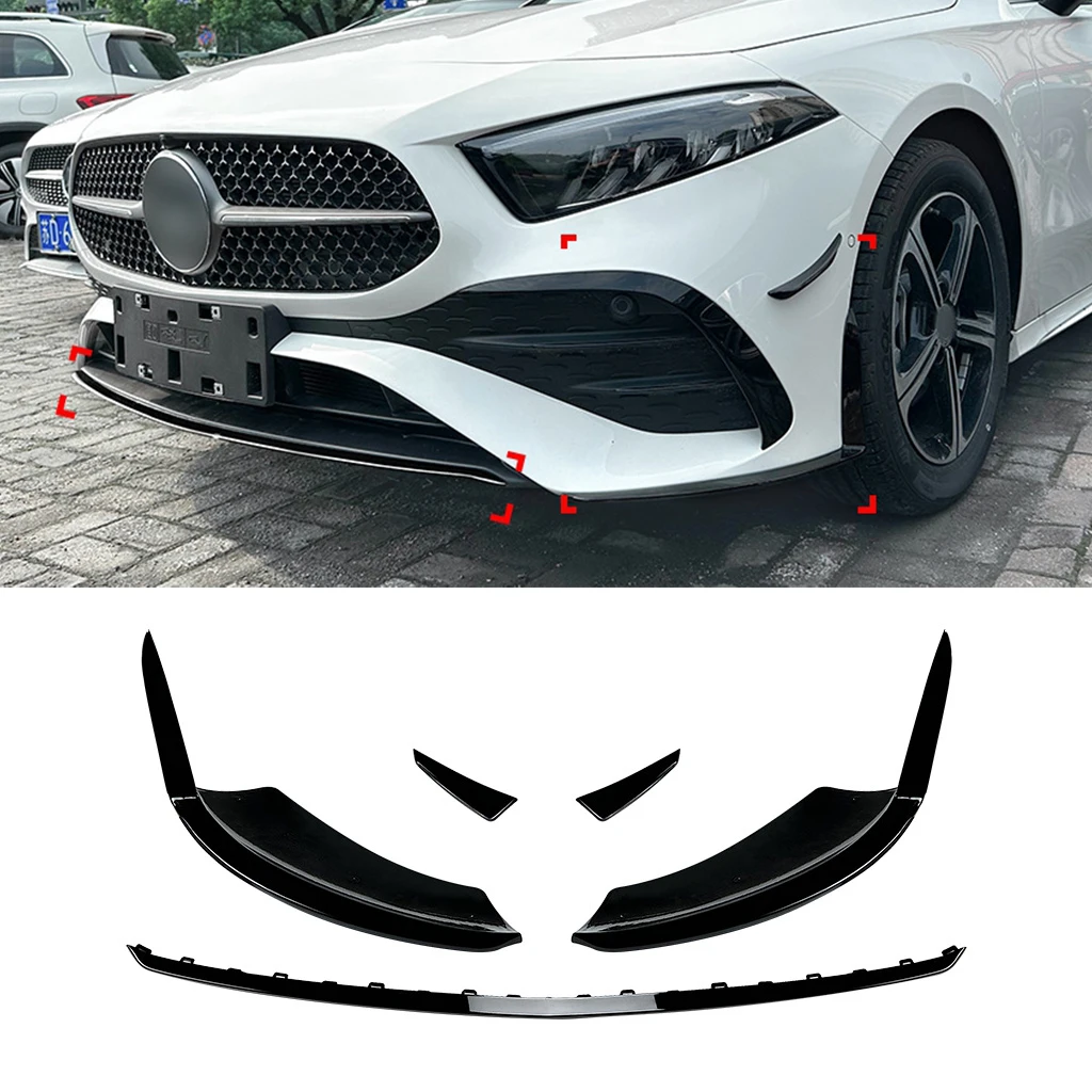 

Front Bumper Lip Spoiler Diffuser Splitters Body Kit Aprons Cover Guard For Mercedes-Benz A-class W177 A180 A200 A35 AMG 2023+