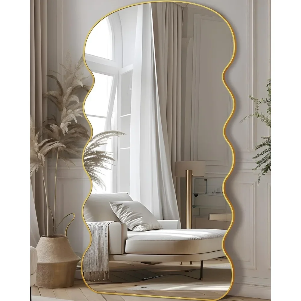 Miroir pleine longueur, sol autoportant 76 "x 34", corps complet sur pied avec support pour chambre à coucher, décoration de maison suspendue pour