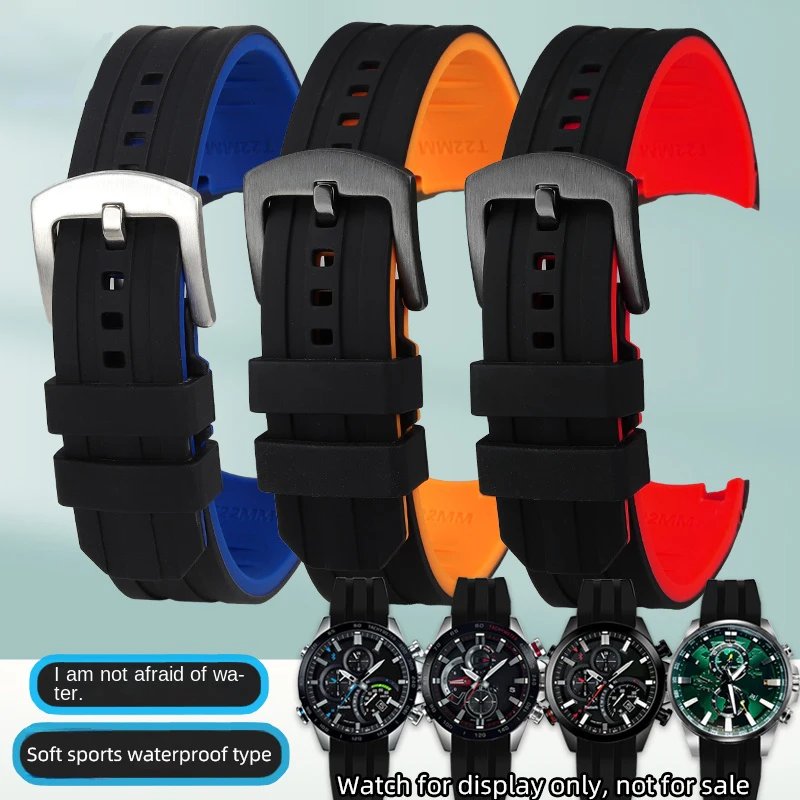 For Casio EFR303 watch band EQB-501 500 ECB-900 EFR-552 EFS-S500 20mm 22mm strap curved silicone bracelet sports watch men strap