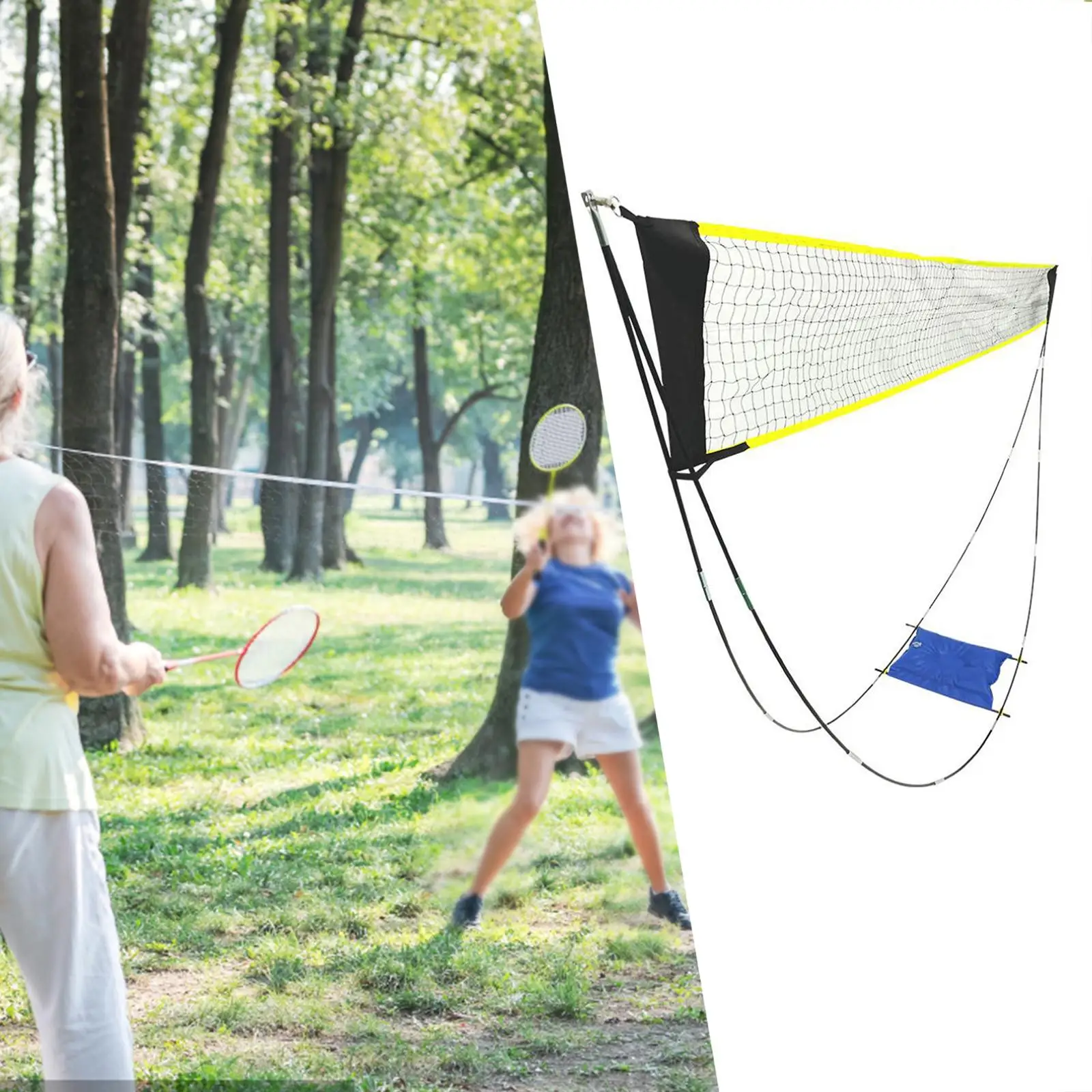 Badminton Net Set Included Carry Bag Foldable Multifunctional Volleyball Net Tennis Net Set for Games Yard Lawn Exercise Garden