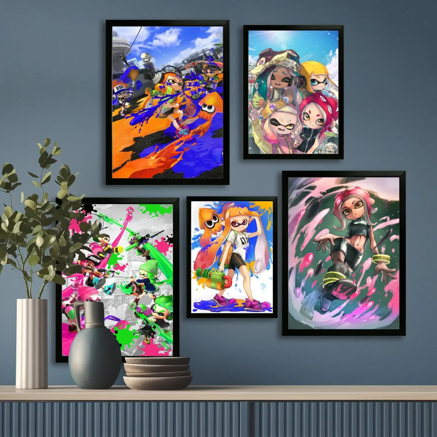 Splatoon 2 Video Game Canvas Art Poster, Wall Art, Picture Print, Modern Family, Bedroom Decor, Posters,Decorative painting