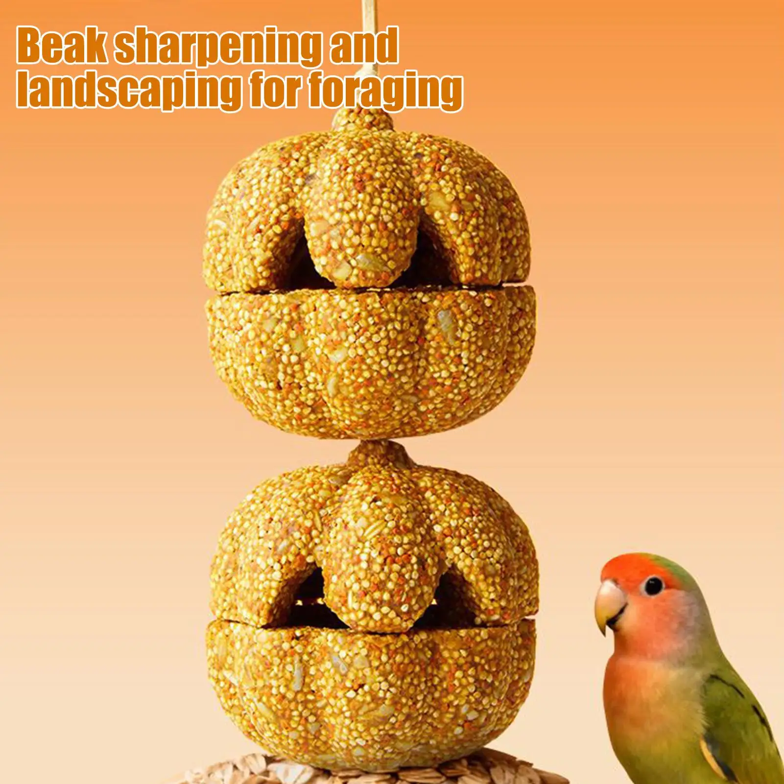 Bird Treats Pet Supplies Treat Toy Cage Pumpkin Shape Natural Chew Toy For Canary Guinea Chinchilla Lovebird Conure