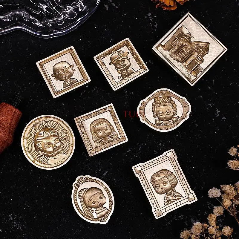 Famous Oil Paintings 3D Embossed Wax Seal Stamp Multilayer Mona Lisa Van Gogh Self-Portrait DIY Gift Greeting Card Decoration image 2