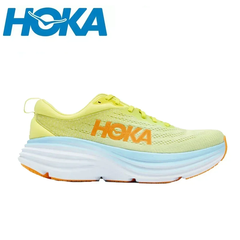 Hoka One One Bondi 8 Lightweight Jogging Outdoor Running Shoes Marathon Trail Cushioning Shoes Elastic Womens Men