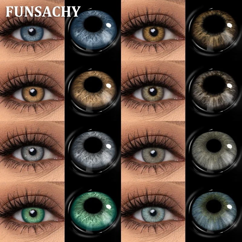 FUNSACHY 1 Paar große Augen graue Linsen koreanische natürliche Linsen Farbe Kontaktlinsen Augen braun blau schöne Pupille Lentes Kosmetik