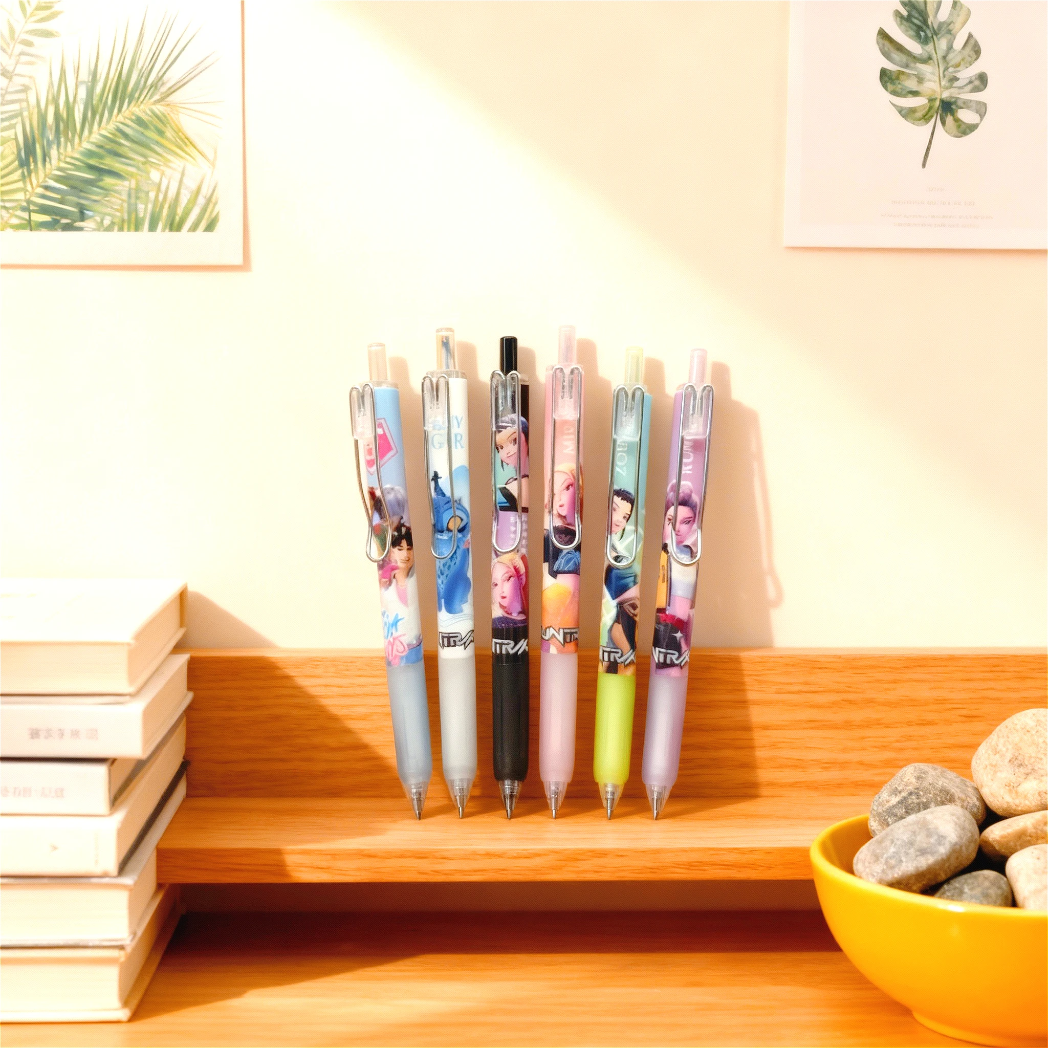 Bolígrafo de firma del equipo de caza de brujas Kpop, 0,5mm, escritura suave, diseños temáticos de múltiples miembros, esenciales para que los fanáticos coleccionan