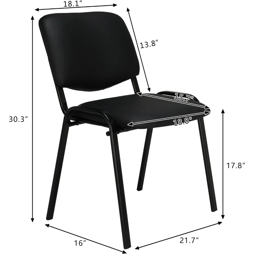 VINGLI Waiting Room Chairs, 10-Pack PU Church Chairs Conference Room Stackable Chairs Set, Office Guest Chairs & Reception Chair