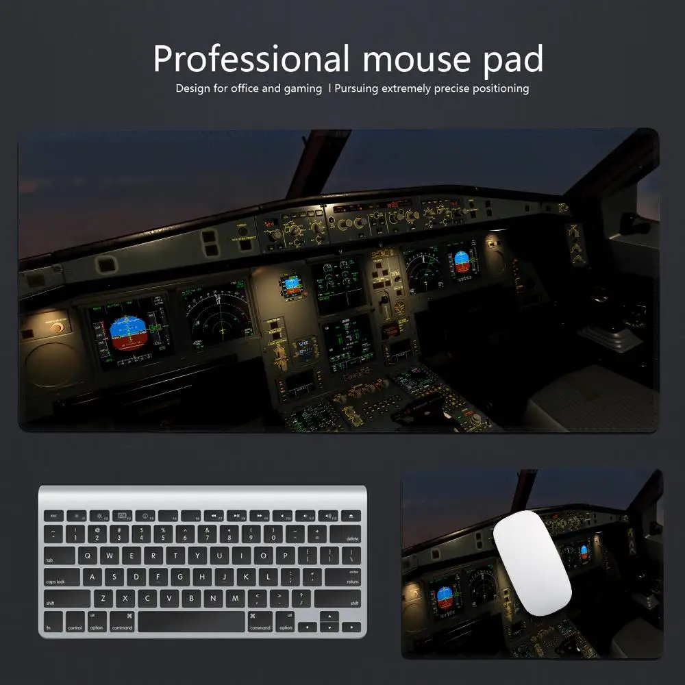 Starry night city night view mouse pad airplane cockpit table pad desk pad large xl rubber non-slip gaming HYBXAXC 900x400mm Xxl