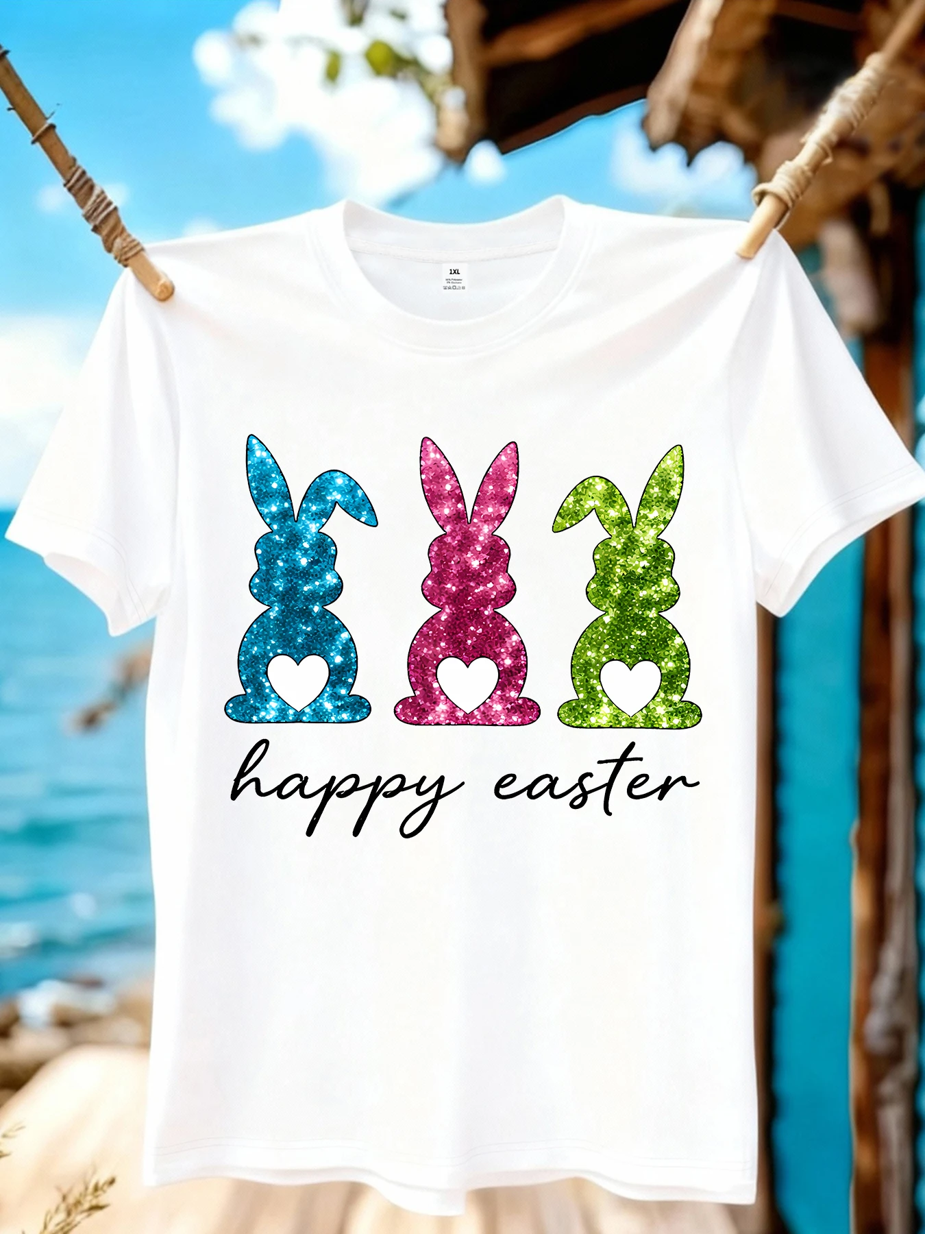 

【WZM109138】Женская футболка больших размеров с принтом трех кроликов, с круглым вырезом, летняя, повседневная, с короткими рукавами, в уличном стиле, универсальная.