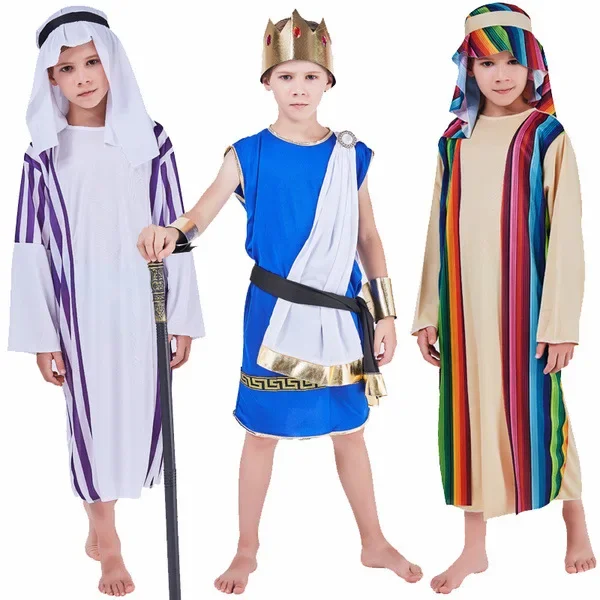 Costume arabo arabo per bambini Costume Medio Oriente Abito Ragazzo Bambino Principe Vestiti Carnevale di Halloween Cosplay Costumi musulmani per bambini